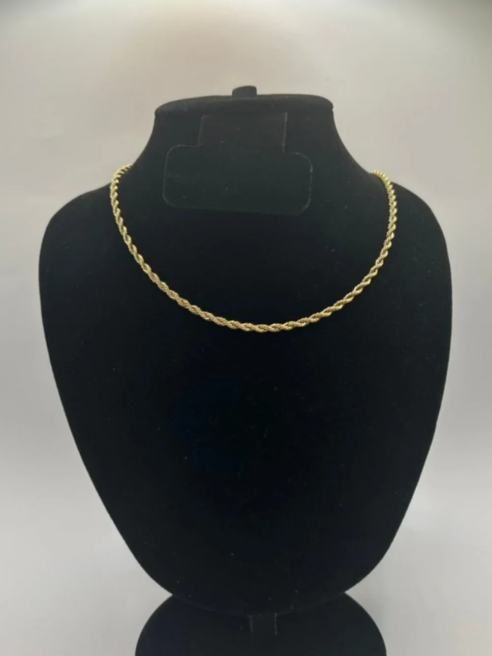 Womens Cute Real Gold Rope Chain Plated 3mm 16 Inch High Quality Non Tarnish